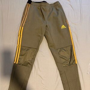 Adidas olive fleece-lined sweatpants
